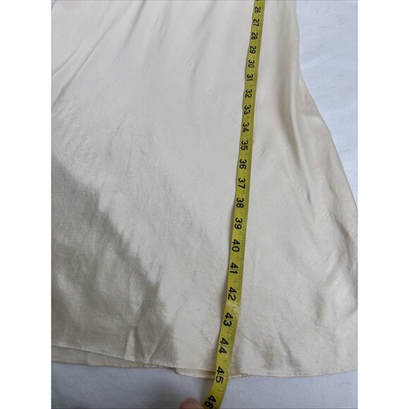 Vintage 90s Victoria Secret Gold Label 100% Silk Slip Midi Dress Large Cream - Picture 15 of 15
